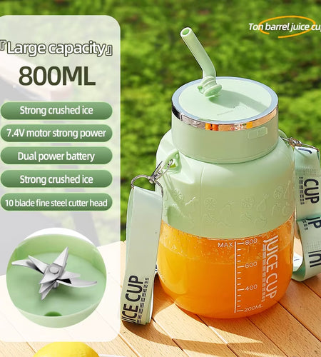 PowerJuice 800ml Electric Sports Cup – USB Rechargeable Juicer for Smoothies, Shakes, & More