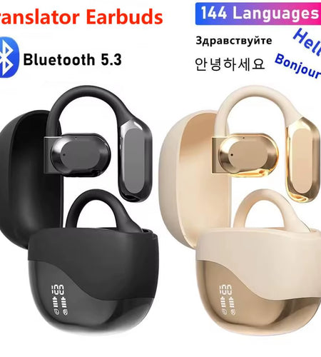 Real Time AI Translator Earbuds Noise Cancelling Bluetooth 5.4 Translator Headset 140 Languages Translation Earphone for Travel