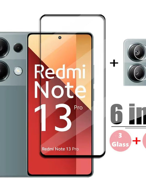 Load image into Gallery viewer, 6In1 Glass for Redmi Note 13 Pro Global Full Cover Tempered Glass Redmi Note 13 Pro Screen Protector Lens Film Redmi Note 13 Pro
