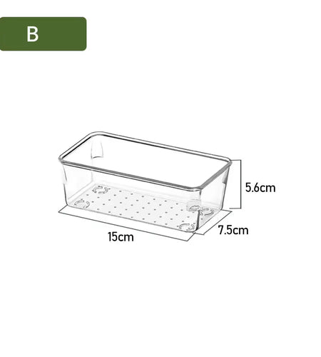 ClearNest Organizer – Transparent Anti-Scratch Drawer Storage Box for Cosmetics, Office & Home